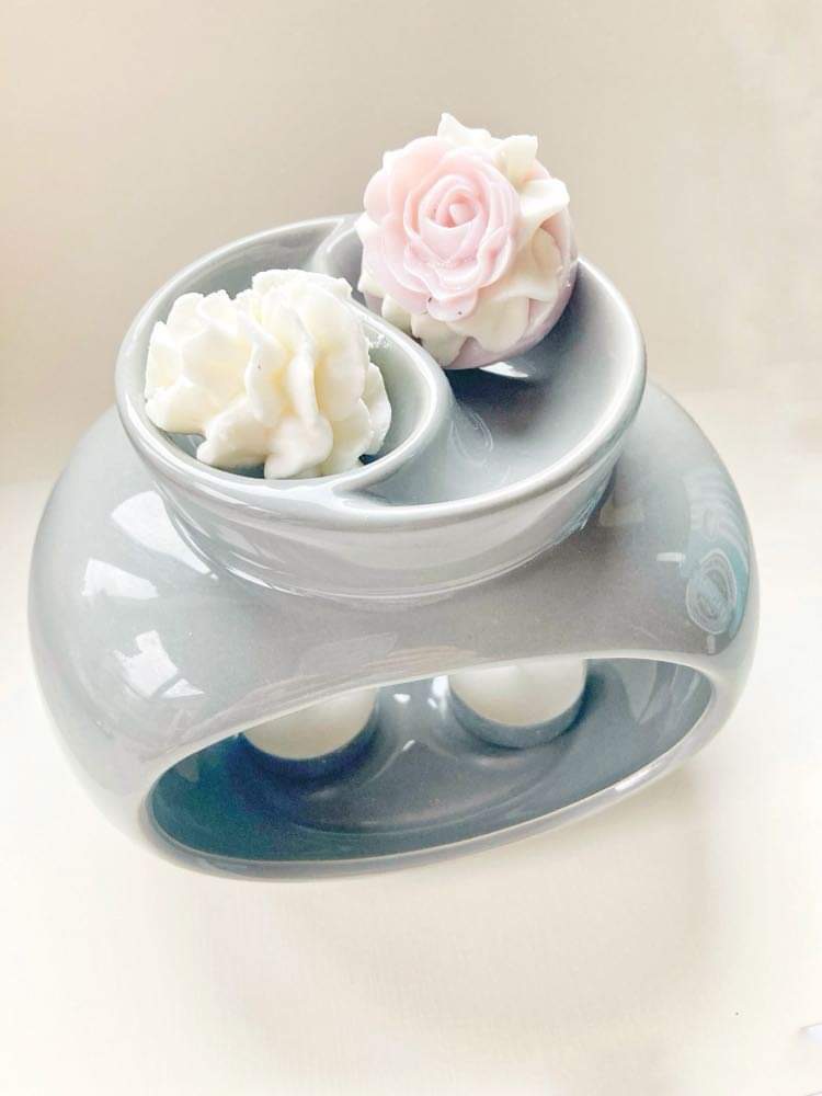 Brûle parfum en céramique couleur gris