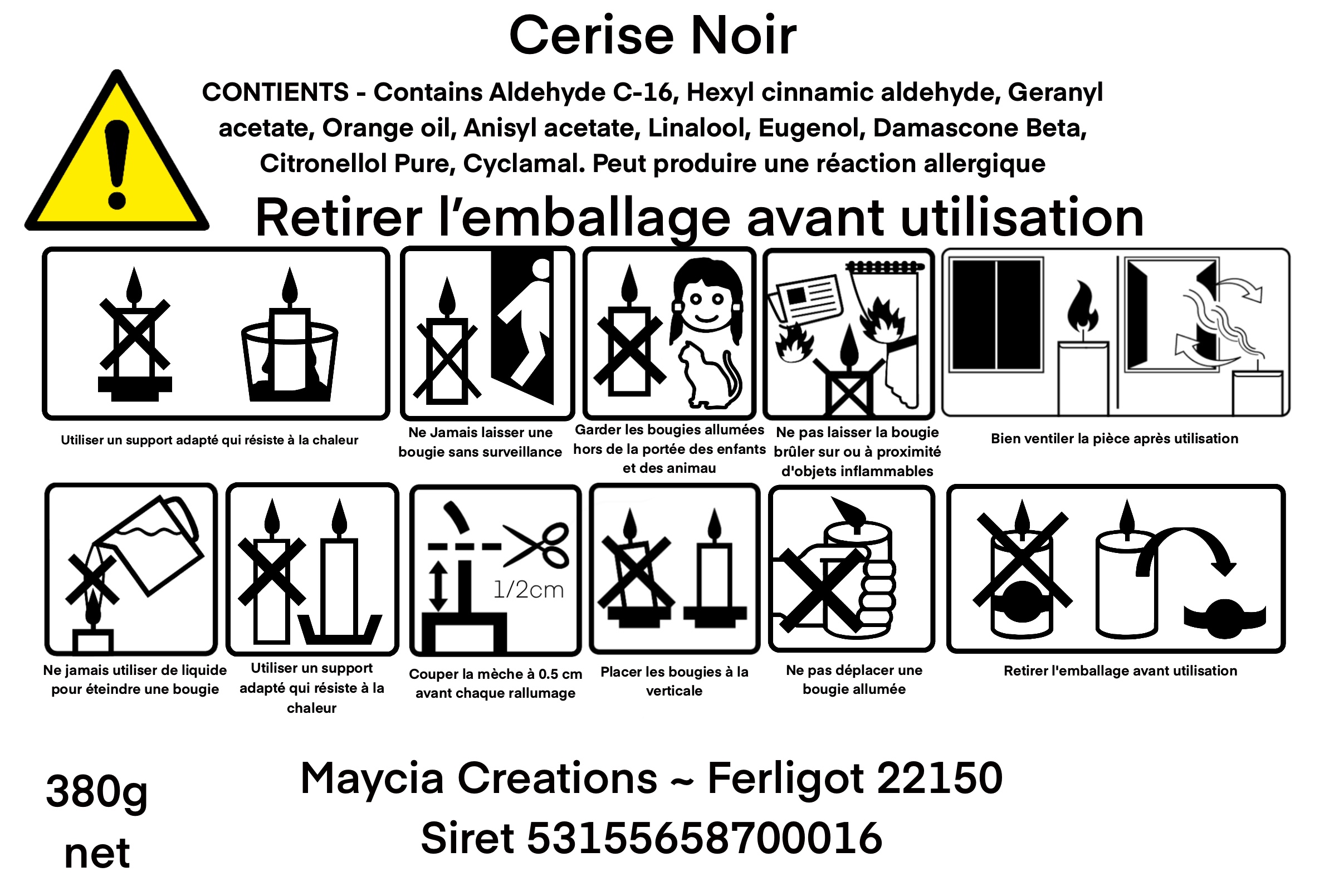 Bougie pilier cerise noire | Ambiance Gourmande – Image 7